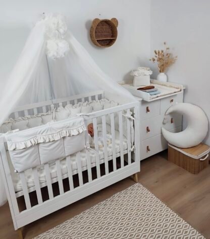 Silo de fond de lit Velvet Cream, organiseur de lit Glam – Image 3