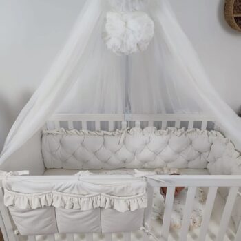 Bettumrandung Samt Glam Cream 210 cm Hauptbild