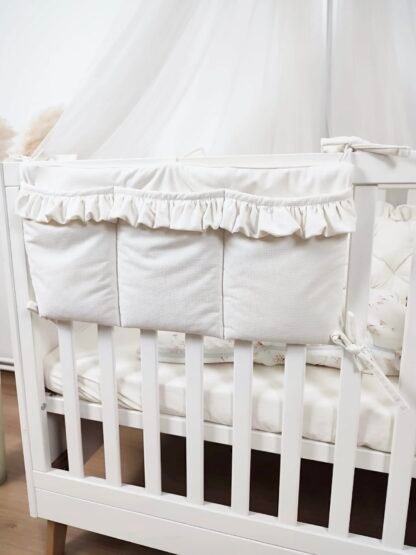 Silo de fond de lit Velvet Cream, organiseur de lit Glam