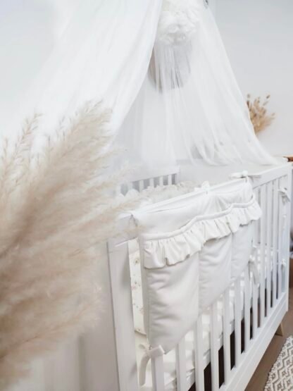 Silo de fond de lit Velvet Cream, organiseur de lit Glam – Image 2