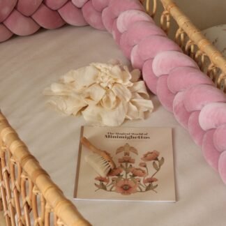 Bettschlange Velours – Geflochten |410 cm|Altrosa