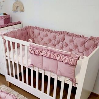 Bettuntensilo Samt Altrosa, Bettorganiser Glam