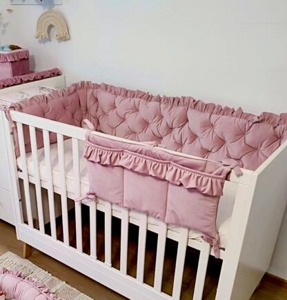 Bettuntensilo Samt Altrosa, Bettorganiser Glam – Bild 2
