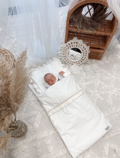 Babyschlafsack mit Kissen| Premium Baumwolle| Boho Cream