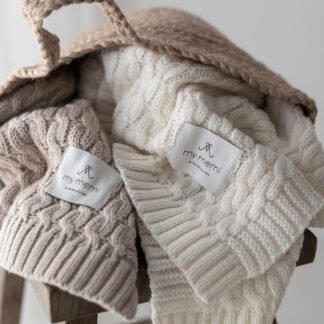 MY MEMI | Merino Blanket Premium Braided| Cream