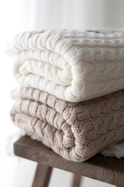 MY MEMI | Merino Blanket Premium Braided| Cream - Image 4