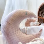 Coussin d'allaitement demi-lune|Minky| Rose