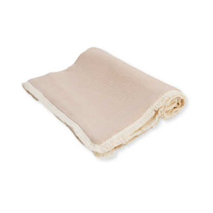Babydecke| Double Premium Musselin 4-lagig Boho |Beige – Bild 3