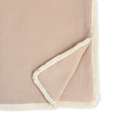 Babydecke| Double Premium Musselin 4-lagig Boho |Beige – Bild 2