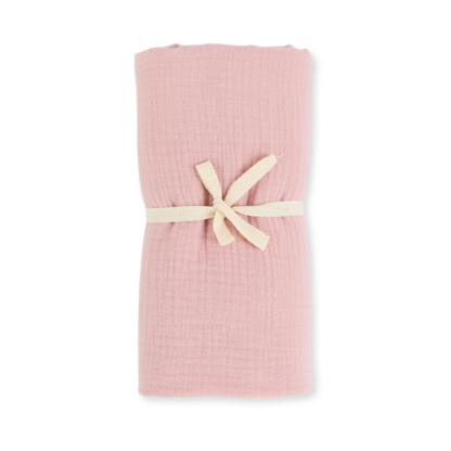 Coperta fasciatoio |Mussola biologica|Rosa antico - immagine 3