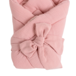Couverture d'emmaillotage | Mousseline de qualité supérieure | Indice de chaleur 2,5 | Rose poudré – Image 4