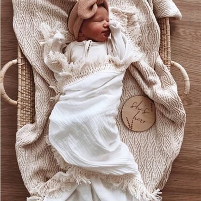 coperta per bambini| Doppia Mussola Boho|Crema