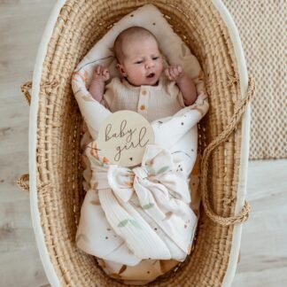 Swaddle Blanket| Premium Cotton|TOG 2.5|Boho Leaves Light