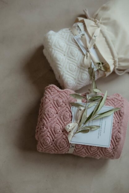 MY MEMI | Merinowolle Decke Premium | Pink Pearl – Image 2