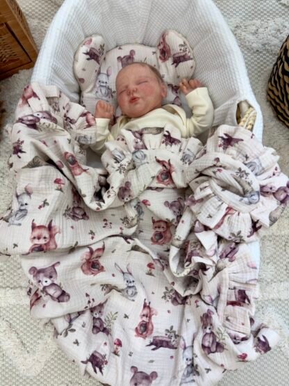 baby blanket| Premium Double Muslin 4 layers | Woodland Friends - Image 4