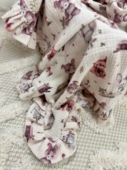 baby blanket| Premium Double Muslin 4 layers | Woodland Friends - Image 5