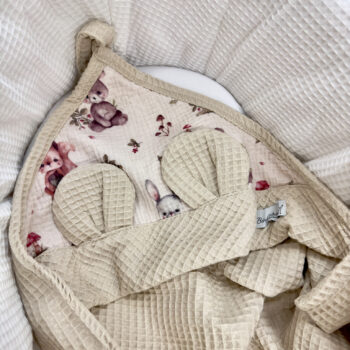 Badtuch mit Kapuze | Waffel| Woodland Friends Zusatzbild-1