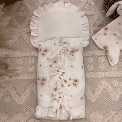 Multifunktioneller Babyschlafsack| Premium Musselin|0-8M|Daisies – Bild 2