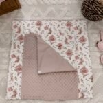 Wickelauflage Minky Inklusive Abnehmbare Wasserdichte Unterlage | Peonies & Bunny Rosa – Bild 4