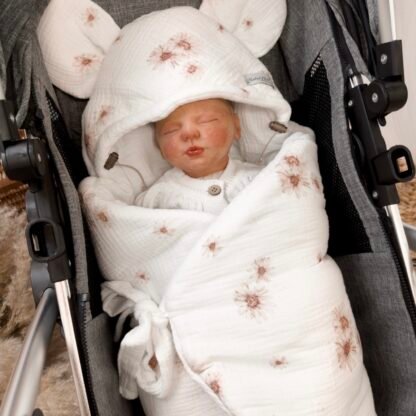 Car Seat Blanket Premium Muslin Daisies - Image 2