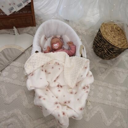 Set Kuscheldecke Kissen |Premium Musselin-Minky|Daisies – Image 4