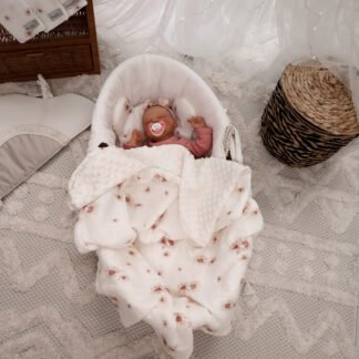 Lot de couvertures câlines, oreillers, minky mousseline premium, marguerites