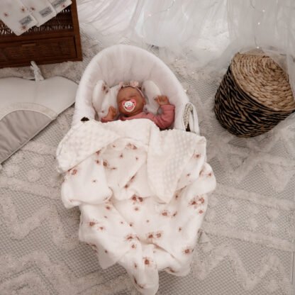 Lot de couvertures câlines, oreillers, minky mousseline premium, marguerites