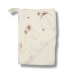 Serviette de bain avec capuche | gaufre| Marguerites