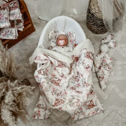 Set di morbide coperte, cuscini, mussola di alta qualità Minky, foresta magica
