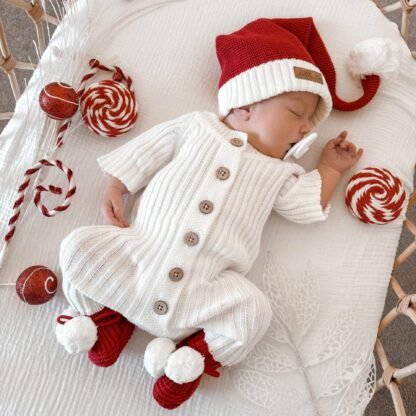 Christmas Beanie & Booties|0-6M
