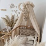 Betthimmel Retro Tüll Beige mit 2 Pompons Hauptbild