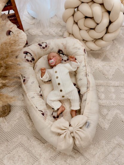 Baby nest |Premium Ultra Soft Muslin Velor |Set of 4|Penguin Fly to the Moon - Image 3