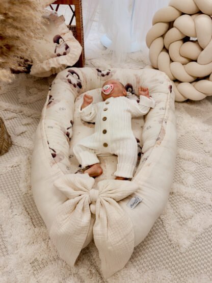 Baby nest |Premium Ultra Soft Muslin Velor |Set of 4|Penguin Fly to the Moon - Image 6