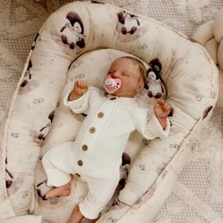 Baby nest |Premium Ultra Soft Muslin Velor |Set of 4|Penguin Fly to the Moon