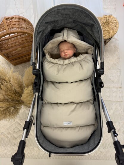 Premium Samt Wandelbarer Winterfusssack |Dark Beige - Image 3