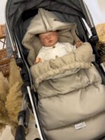 Premium Samt Wandelbarer Winterfusssack |Dark Beige – Bild 2