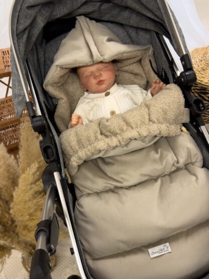 Premium Samt Wandelbarer Winterfusssack |Dark Beige - Image 2