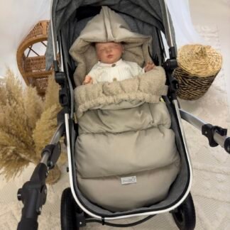 Premium Samt Wandelbarer Winterfusssack |Dark Beige