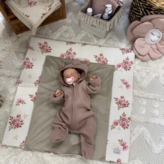 Velvet Changing Mat Including Removable Waterproof Pad | Fall Roses