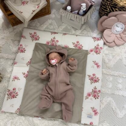 Velvet Changing Mat Including Removable Waterproof Pad | Fall Roses