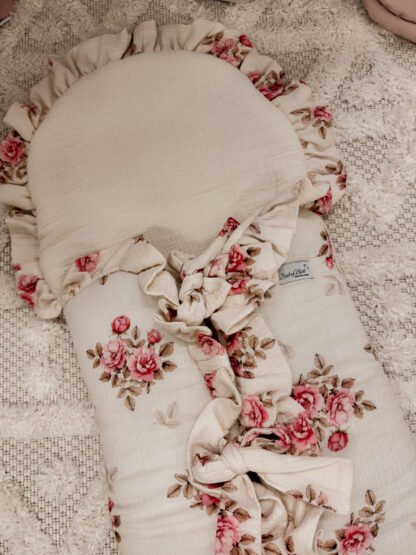 Multifunktioneller Babyschlafsack| Premium Musselin|0-8M|Fall Roses – Bild 5
