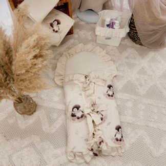 Multifunktioneller Babyschlafsack| Premium Musselin|0-8M|Penguin Fly to the Moon