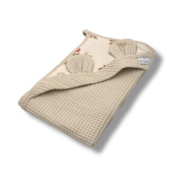 Badtuch mit Kapuze | Waffel| Fall Roses Zusatzbild-1