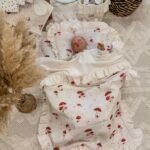 Baby nest |Premium Ultra Soft Muslin Velor |Set of 4|Happy Mushrooms