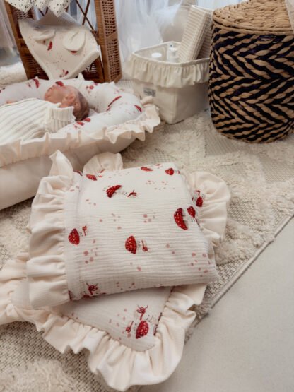 Baby nest |Premium Ultra Soft Muslin Velor |Set of 4|Happy Mushrooms - Image 3