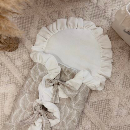 Multifunctional Baby Sleeping Bag| Premium Muslin Cotton|0-8M|Boho Leaves - Image 2