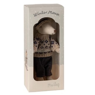 Maileg Winter Mouse with Ski Dad