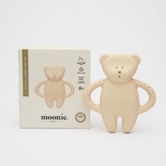 Moonie Natural Rubber Teething Ring Bear