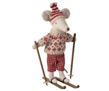 Souris d'hiver Maileg avec Ski Mama
