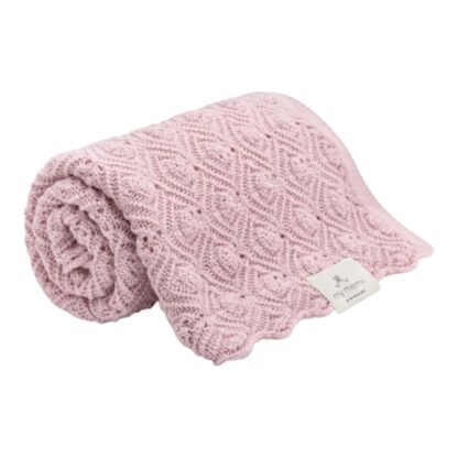 MON MEMI | Couverture en laine mérinos premium | Perle rose